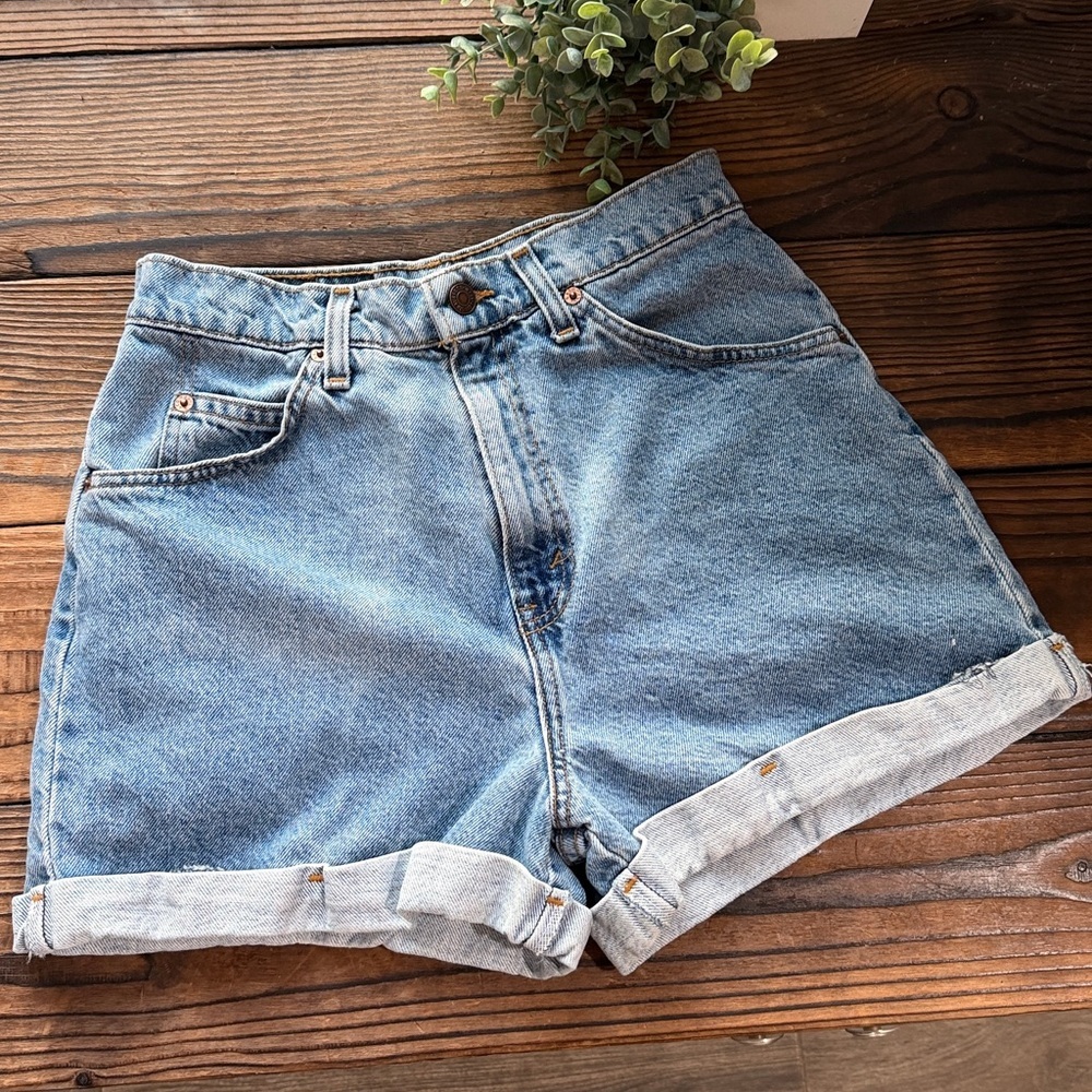 Y2K VINTAGE 1990’S 954 ORANG TAB  LEVI’S HEMMED SHORTS - Picture 2 of 6
